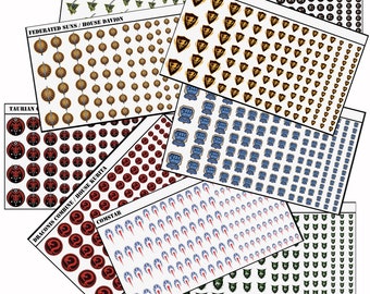 HBS Factions - Waterslide Decals compatible with BT/American Mecha and other tabletop games