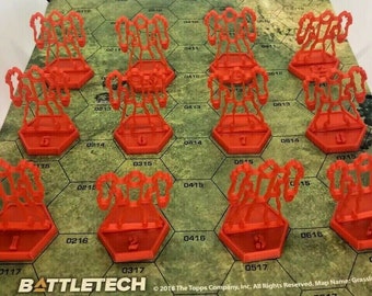 BattleTech - Radar Blips - 12x Battlemechs Numbered 1-12