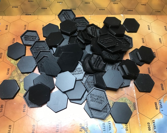 25mm/1' plastic hex bases | Compatible with BT/American Mecha and other tabletop games