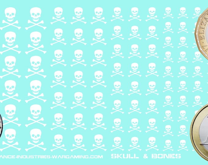 Battletech White Decals - Skull & Bones