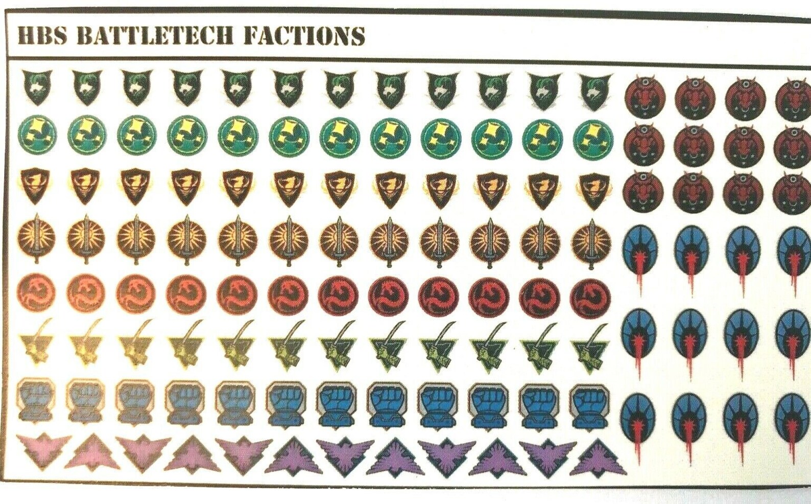 Battletech Decals Mixed Sets Etsy