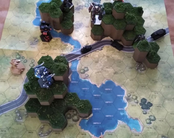 Hills for Grassland #2 Mapsheet - 3D Printed Terrain & Hills compatible with BT/American Mecha