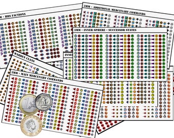 Mixed Factions 3mm - Waterslide Decals compatible with BT/American Mecha and other tabletop games