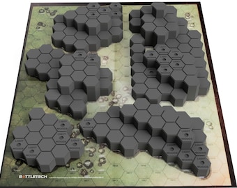 Hills for Grassland Rolling Hills #1 Mapsheet - 3D Printed Battletech Terrain & Hills