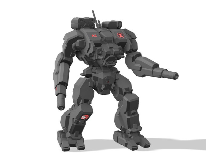 CBT/American Mecha Proxy Miniatures - The Black Widow Company - 12x Mechs + Bases + Decals