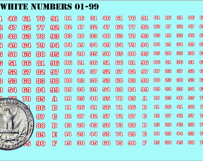 Generic Markers - Red & White Numbers - 01-99 | American Mecha | Premium Decals | Compatible with BT and other 6mm Wargames
