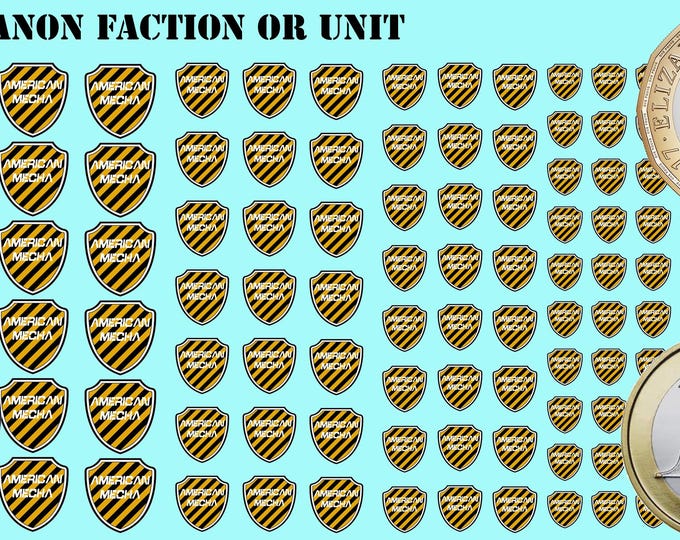 Premium Decals  *** Any Canon Faction - 1000+ options *** | American Mecha | Premium Decals | Compatible with BT and other 6mm Wargames