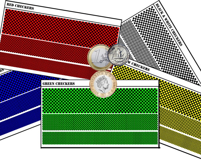 Coloured Checkers - Waterslide Decals compatible with BT/American Mecha