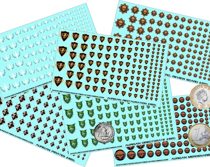 HBS Aurigan Factions - Premium Waterslide Decals for BattleTech / Mechwarrior / Alpha Strike
