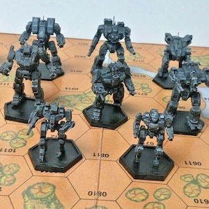 Inner Sphere Starter Pack (14x Essential Miniatures + Hex Bases) | American Mecha | Compatible with BT and other 6mm Tabletop Wargames