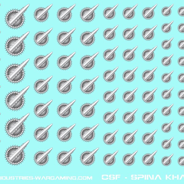 Clan Sea Fox - Spina Khanate - 126x Premium Waterslide Decals for Battletech with white background