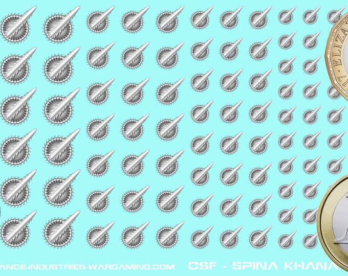 Clan Sea Fox - Spina Khanate - 126x Premium Waterslide Decals for Battletech with white background