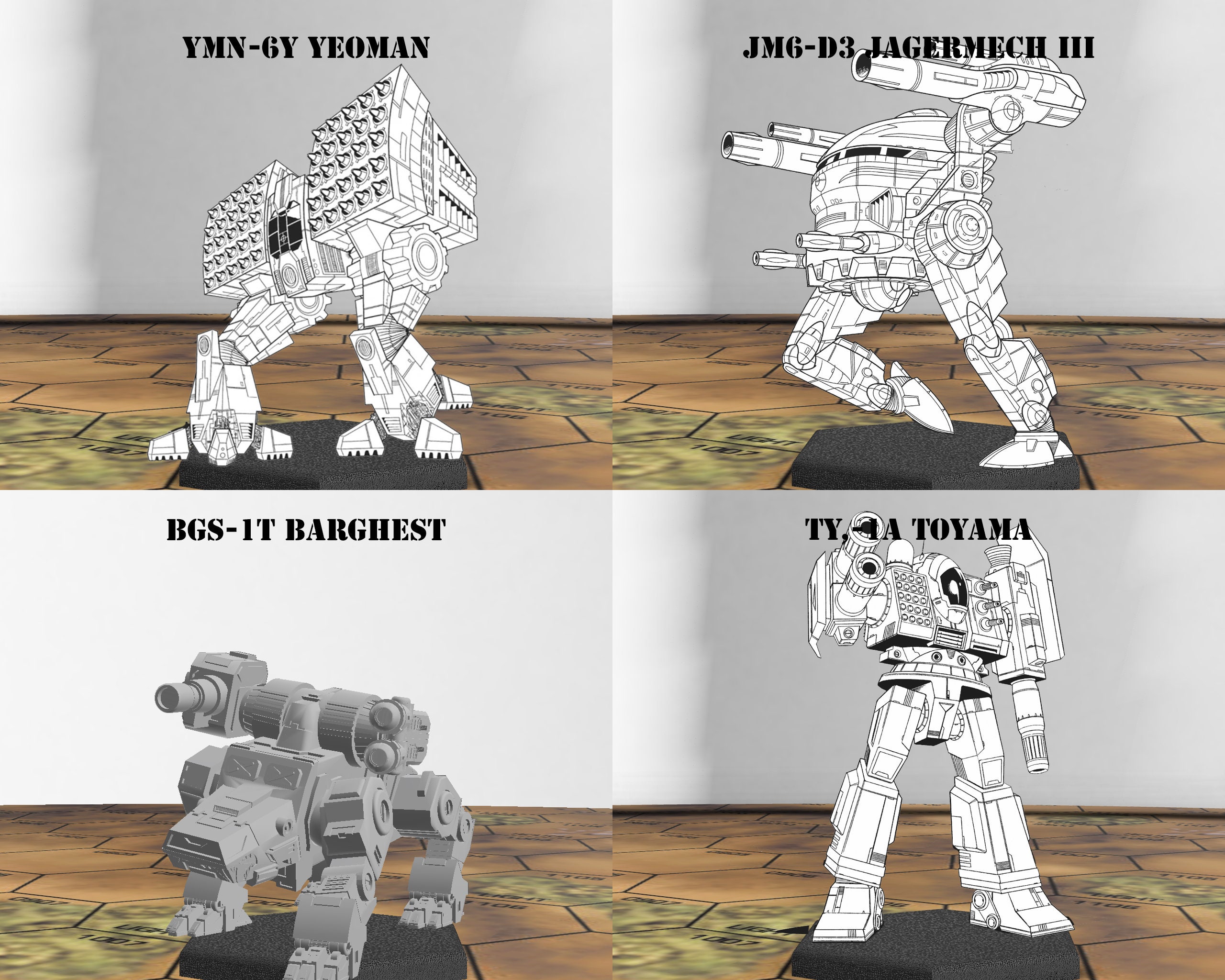 Battletech Miniatures TRO 3025 Inner Sphere Mechs MWO Style 3D Printed on  Demand 