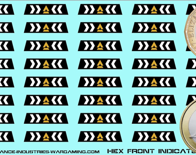 Generic Markers - Hex Front Markers | American Mecha | Premium Decals | Compatible with BT and other 6mm Wargames