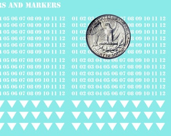 Generic Markers - White Small Numbers & Markers | American Mecha | Premium Decals | Compatible with BT and other 6mm Wargames