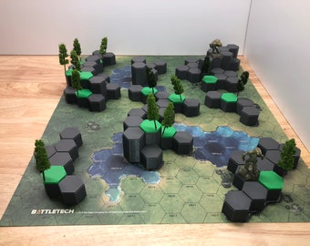 Hills for Grassland Lakes Mapsheet - 3D Printed Battletech Terrain & Hills