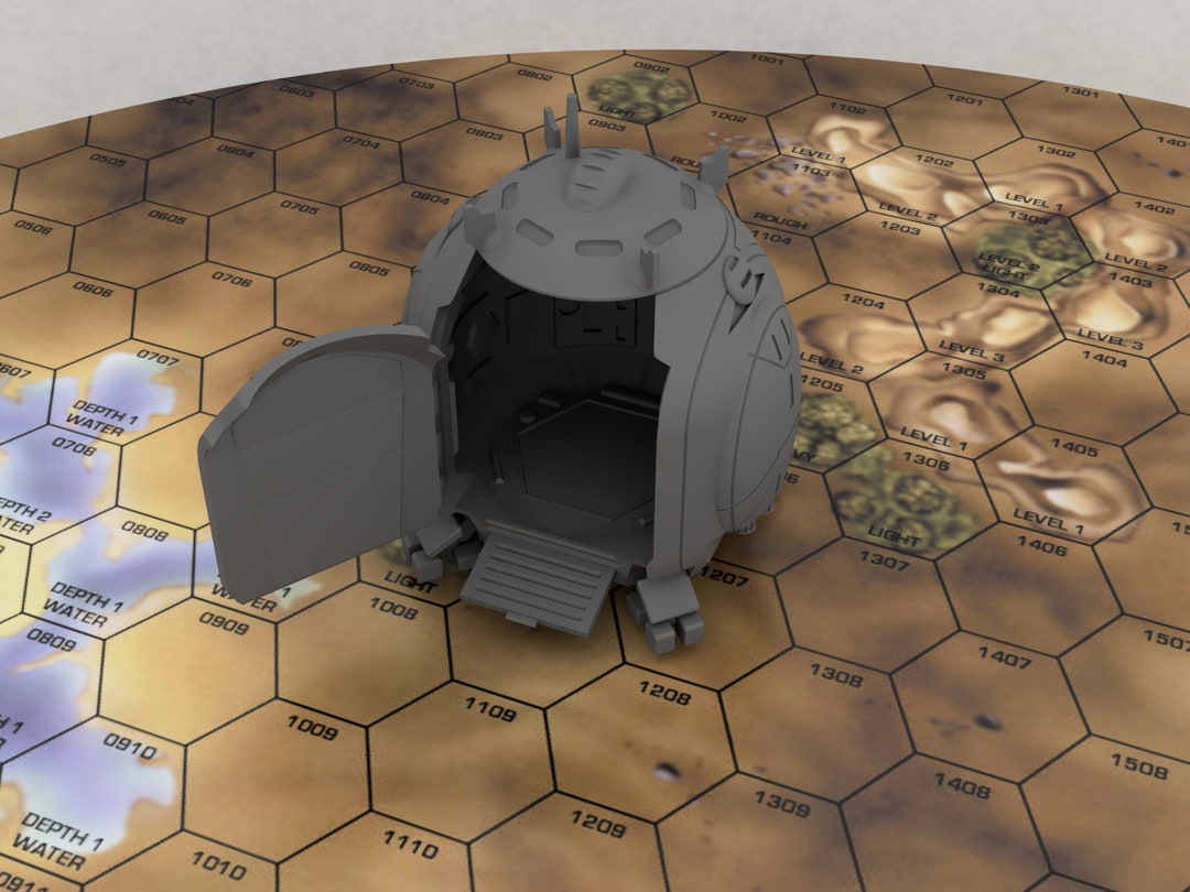 Battletech/citytech Mech Scale Drop Pod fits One Single Mech Defiance ...