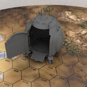Drop Pod (Passar 1 mech) - Militär dropship i mechskala | DIW Exklusivt | Amerikansk mecha | Kompatibel med BT och andra 6 mm bordsspel