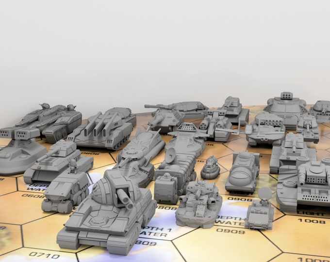 Build your Tanks/Conventional Vehicles Company (12x Miniatures) | Miniatures compatible with BT/American Mecha and other tabletop games