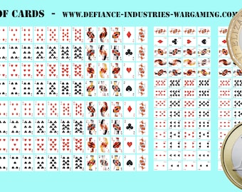 Generic Markers - Nose Art - Decks of Cards | American Mecha | Premium Decals | Compatible with BT and other 6mm Wargames