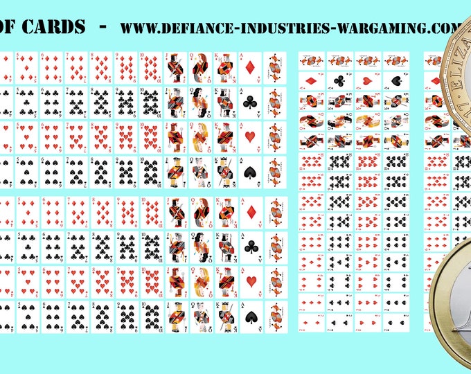 Nose Art - Decks of Cards - Premium Waterslide Decals compatible with BT/MW/MWO/American Mecha