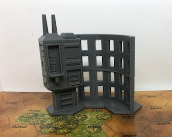 Dropship Deflector Tower - Mapscale Buildings | American Mecha | Compatible with BT and other 6mm Tabletop Wargames