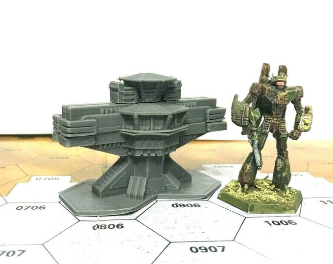 Spaceport Control Tower - Mapscale Buildings compatible with BT/American Mecha and other tabletop games