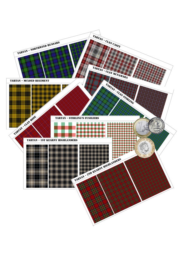 Tartan Patterns - Waterslide Decals | American Mecha | Compatible with BT and other 6mm Tabletop Wargames