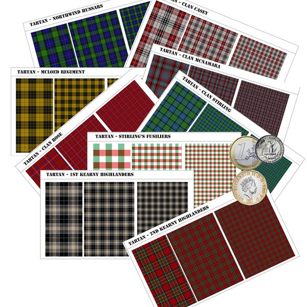 Tartan Patterns - Waterslide Decals compatible with BT/American Mecha and other tabletop games