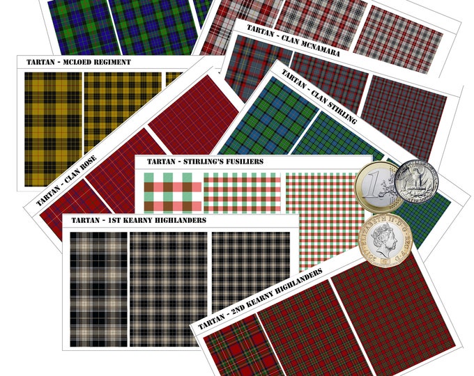 Tartan Patterns - Waterslide Decals compatible with BT/American Mecha and other tabletop games