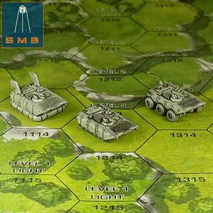Vehículo blindado de transporte de personal APC (varias variantes) / Sir Mortimer Bombito / Mecha estadounidense / Compatible con BT y otros juegos de guerra de 6 mm