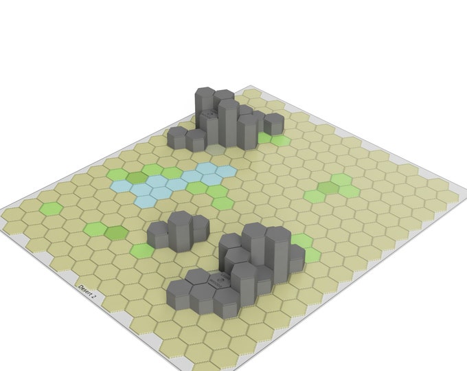 Hills for Desert #2 Mapsheet - 3D Printed Battletech Terrain & Hills