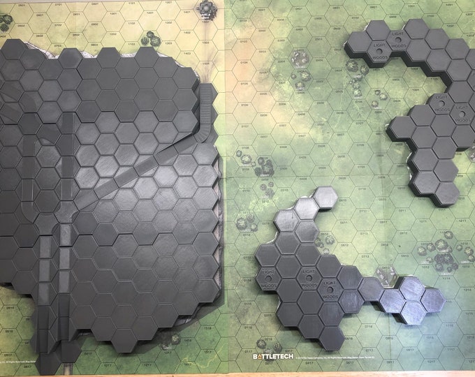 Hills for Grassland B Battlemat - 3D Printed Terrain & Hills compatible with BT/American Mecha