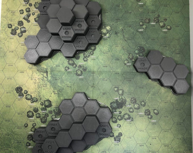 Hills for Grassland Woodland Mapsheet - 3D Printed Battletech Terrain & Hills