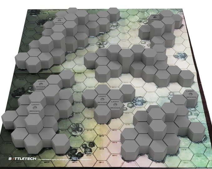 Hills for Grassland Rolling Hills #3 Mapsheet - 3D Printed Battletech Terrain & Hills