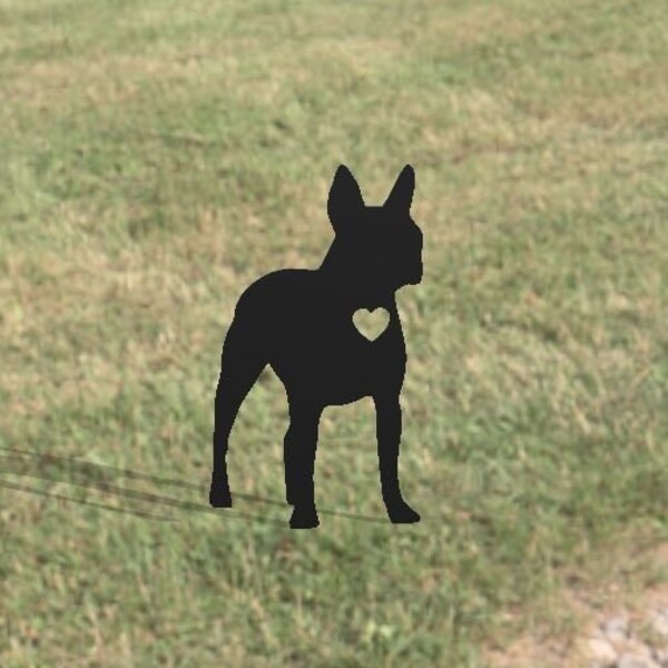 Dog Metal Yard Art - Boston Terrier - Handmade  Dog Metal Gift For Garden - Outdoor Garden Stake Decor Art - Cute Pet Memorial - Gift Ideas