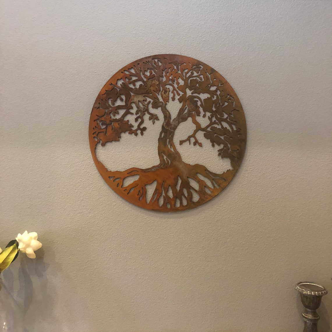 Metal árbol de la vida arte de la pared puede hacer pedidos | Etsy