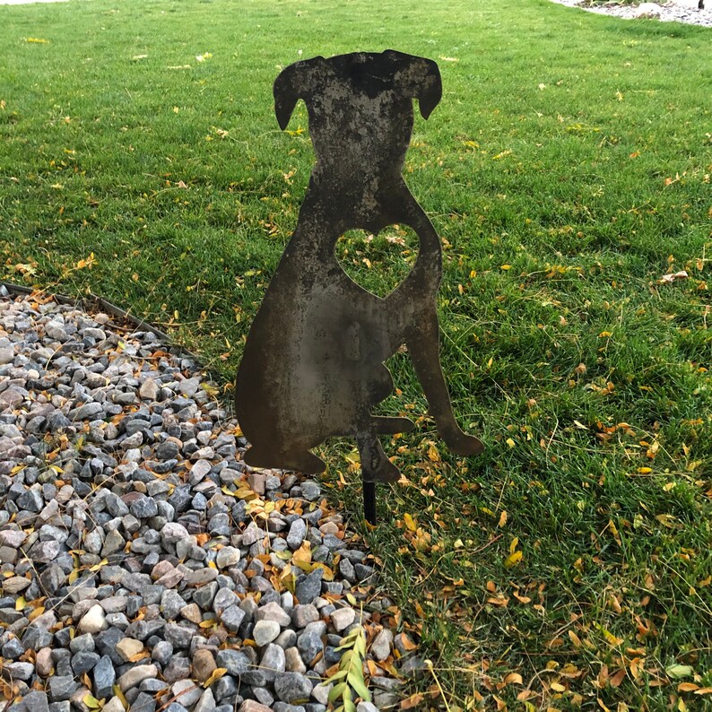 Dog Metal Yard Art Boxer Dog Hand Made Custom Dog Metal Etsy