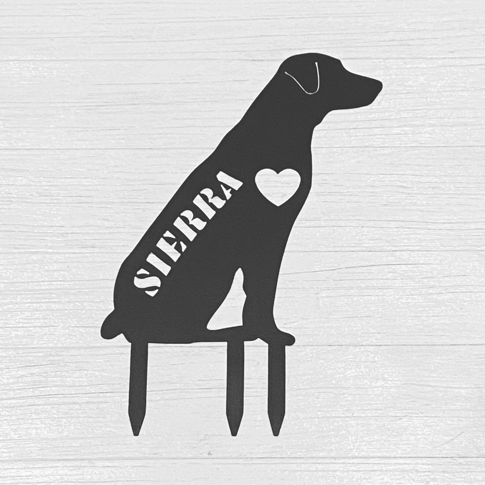 METAL YARD ART Black Lab Cute Dog Sign Custom Dog Metal Etsy