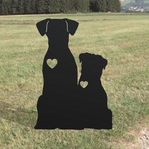 Handmade Metal Dog Yard Art: Garden Stake Decor, Pet Memorial Gift