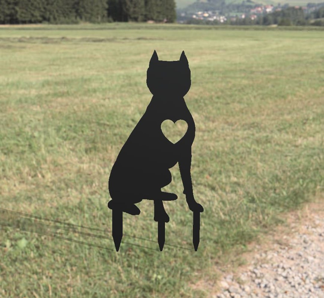 Dog Metal Yard Art Pit Bull Handmade Dog Metal Gift for Garden Outdoor Garden Stake Decor Art