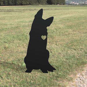 German Shepherd Metal Yard Art: Handmade Dog Garden Stake Decor