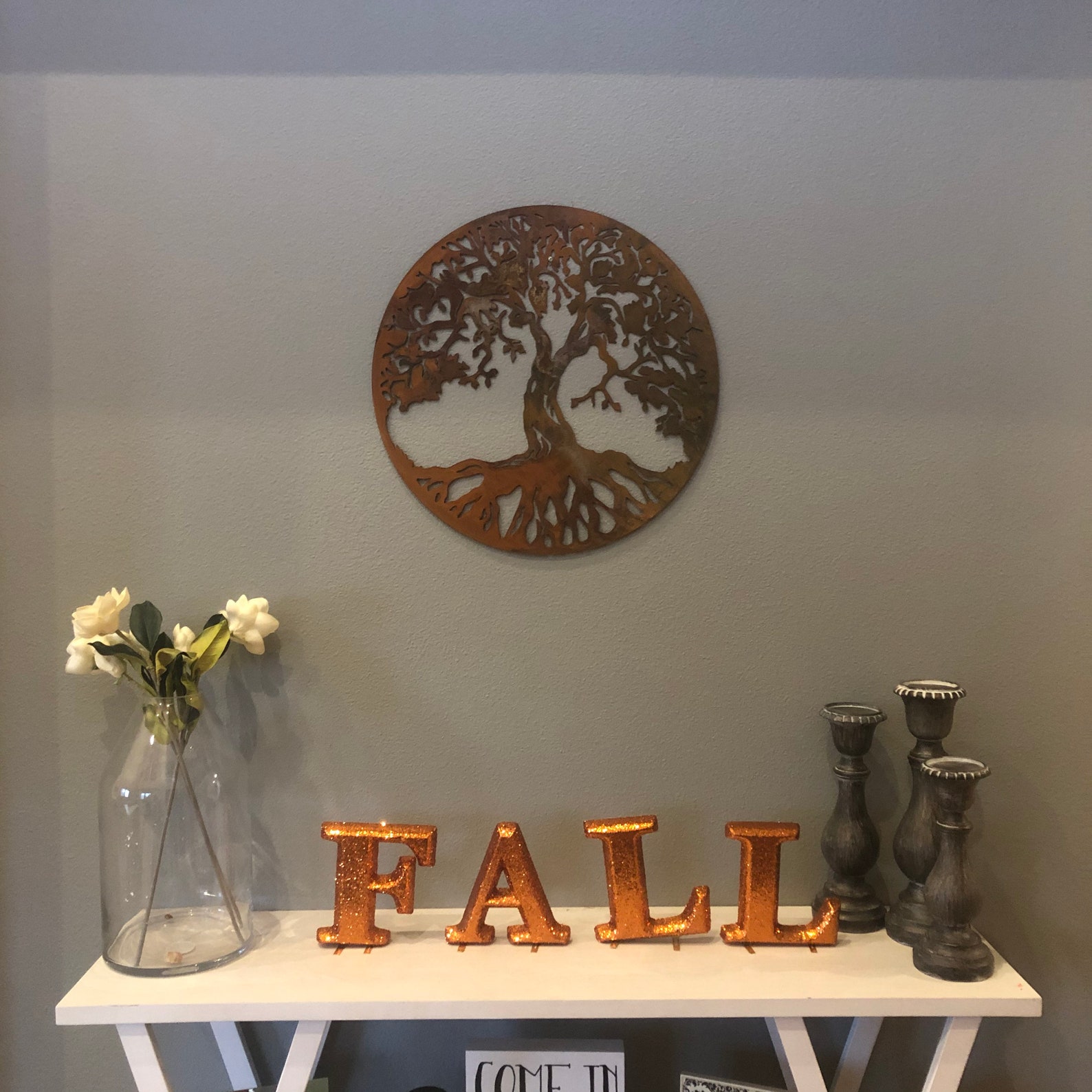 Metal árbol de la vida arte de la pared puede hacer pedidos | Etsy