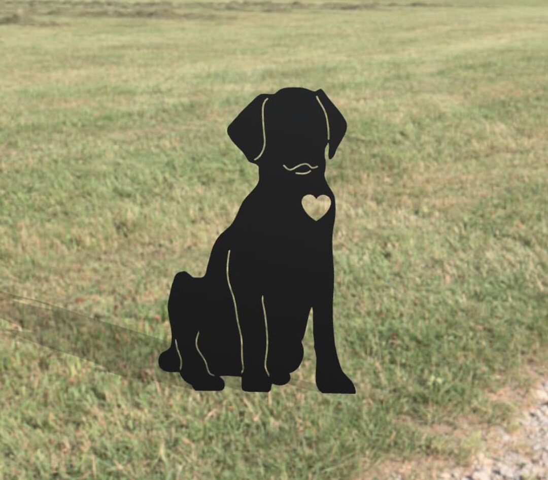 Dog Metal Yard Art Black Lab Handmade Dog Metal Gift for Garden Outdoor Garden Stake Decor Art