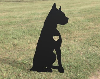 Dog Metal Yard Art - Pit Bull - Handmade Dog Metal Gift For Garden - Outdoor Garden Stake Decor Art - Cute Pet Memorial - Gift Ideas