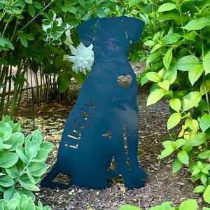 Dog Metal Yard Art - Black Lab - Handmade  Dog Metal Gift For Garden - Outdoor Garden Stake Decor Art - Cute Pet Memorial - Gift Ideas