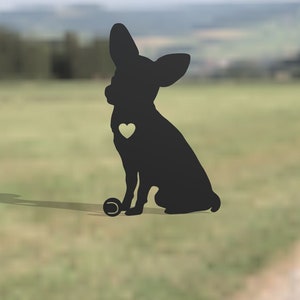 Chihuahua Metal Yard Art, Personalized Dog Art, Outdoor Metal Garden Stake Art, Chihuahua Garden Decor, Dog Memorial Gift