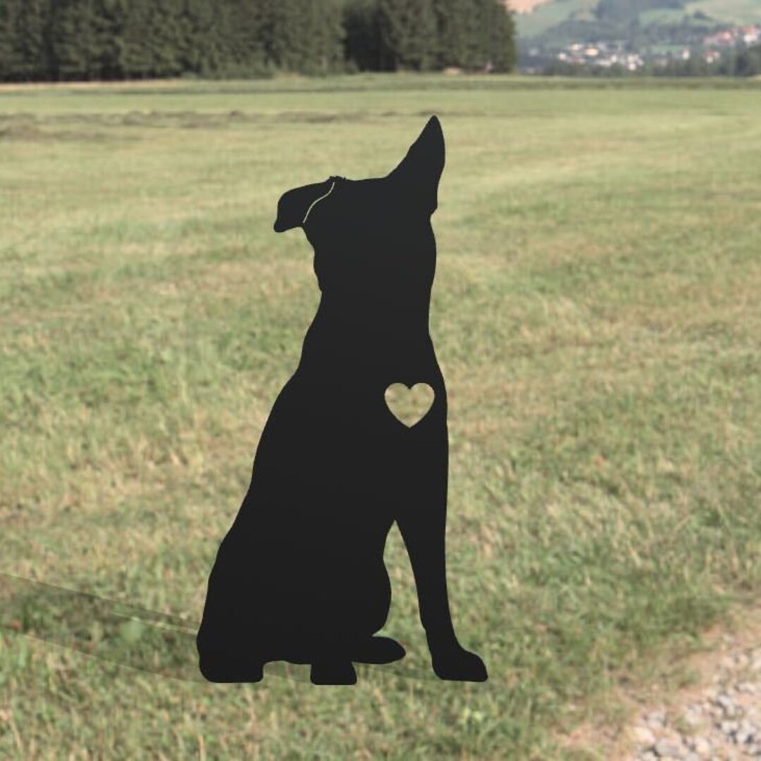 Dog Metal Yard Art German Shepherd Handmade Dog Metal Gift for Garden Outdoor Garden Stake Decor
