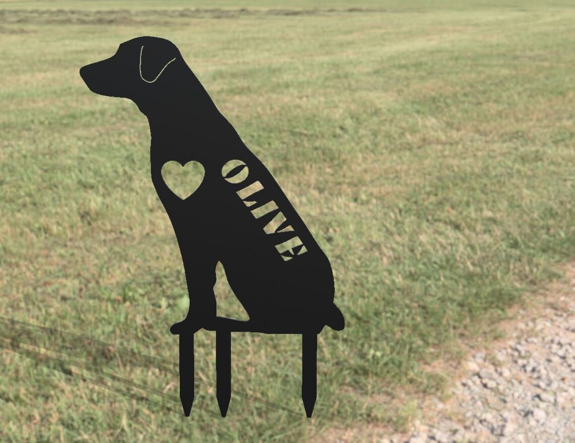 METAL YARD ART Black Lab Cute Dog Sign Custom Dog Metal Etsy