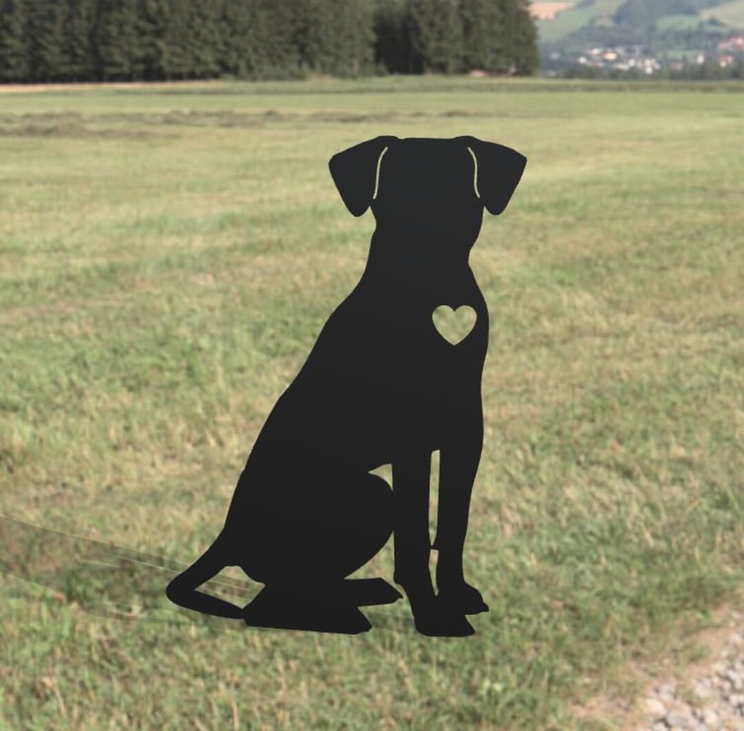 Dog Metal Yard Art Black Lab Handmade Dog Metal Gift for Garden Outdoor Garden Stake Decor Art